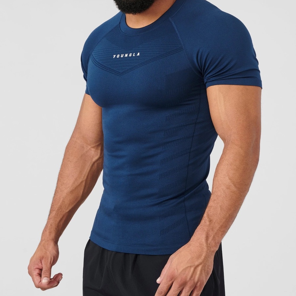 YoungLA Navy 475 SUPERVILLAIN COMPRESSION TEES never worn